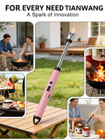 Briquet à bougie flexible rechargeable pour usine, OEM et vente en gros, USB-C, coupe-vent, affichage de la batterie