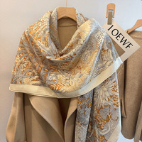 Écharpe carrée grande taille double usage pour femme, texture printemps-automne, châle chaud polyvalent et élégant