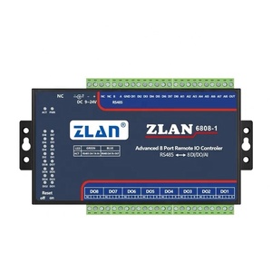 Contrôleur IO à distance ZLAN6808-1, module d'acquisition de données Ethernet Modbus-TCP 8 entrées/sorties, montage sur rail DIN pour l'automatisation industrielle - Product Image 1