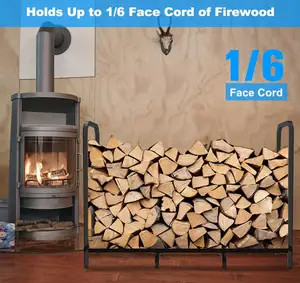 Firewood Rack Storage Log Holder Indoor Wood Baskets Stand Box Shed High Standard Made China Quality Home Metal Round
