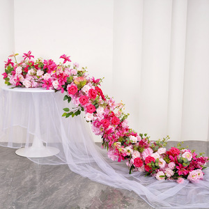 Bán buôn Faux Rose Garland Nhân Tạo Hoa Garland cây xanh cho đám cưới mùa xuân Nhà Bên nghề nghệ thuật bảng Runner trang trí - Product Image 1