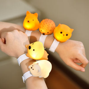 Luce notturna indossabile RGB gufo-Lampada da polso in Silicone mutevole a 7 colori, luce morbida per la sicurezza dei bambini e avventure all'aria aperta - Product Image 6