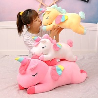 Vente Flash : Coussin Licorne Rose Brodé Personnalisé de Haute Qualité, 40 cm, Super Doux, Rembourrage en Coton PP, Couette Confortable