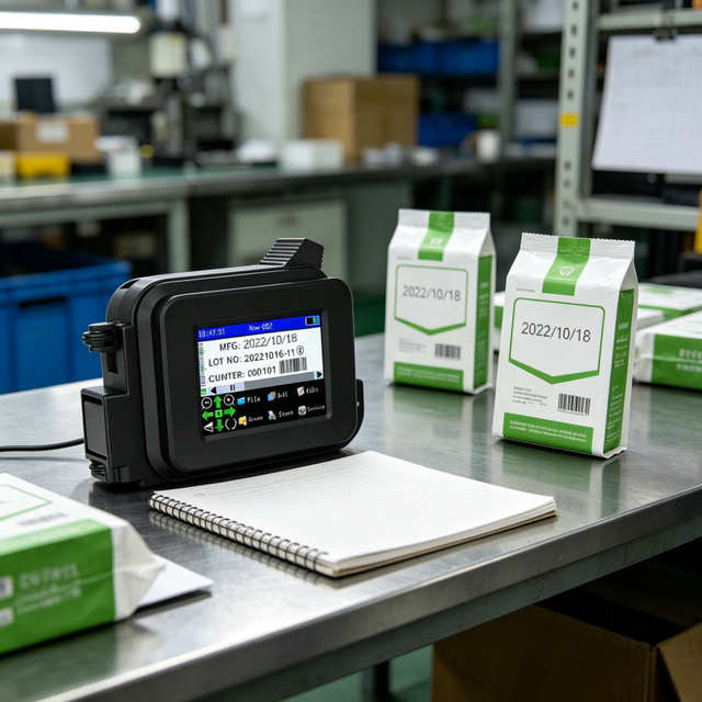 Portable Handheld Inkjet Printer with Touch Screen Thermal Batch Coder for Expiry Date Printing