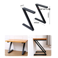 Pieds de table minimalistes FL-16 en métal noir, pieds et pieds de meubles antiques