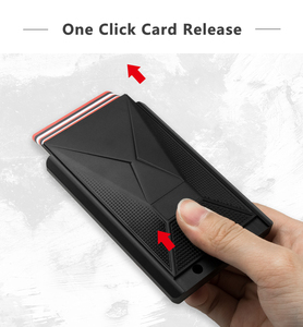 Porte-cartes minimaliste en aluminium anti-RFID avec système pop-up, noir - Product Image 5