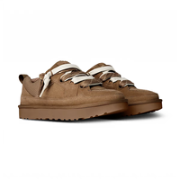 Baskets d'hiver confortables en daim doublé, bicolores, à lacets épais, plateforme, semelle antidérapante, pour femme, décontractées, pour la marche en extérieur, vente en gros
