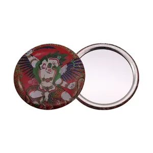 Gratis disesuaikan Logo desain cetak plastik kosong magnetik Tinplate pin cermin bulat timah Die Casting kartun Anime tombol lencana