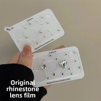Protection d'objectif d'appareil photo 3D faite à la main avec diamants étincelants, étui pour iPhone 18 17 Pro Max/17 Pro, coque en verre trempé anti-rayures 9H