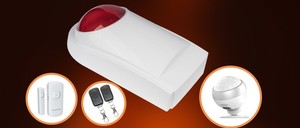 An ninh nhà không dây nhấp nháy Còi báo động RF 433Mhz cho GSM hệ thống báo động ngoài trời Flash còi báo động hỗ trợ cảm biến cửa và PIR cảm biến chuyển động - Product Image 4