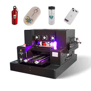 自动AB膜紫外DTF打印机A4紫外平板清漆打印机手机盒瓶玻璃金属贴纸印刷机