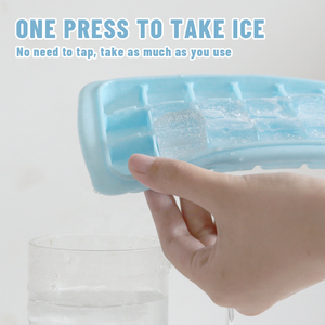 GLOWAY Premium, cetakan baki kubus es silikon dapat ditumpuk anti lengket dengan tutup plastik bebas BPA pelepasan mudah - Product Image 4