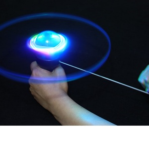 ของเล่นจานบินพลาสติกแบบดึงเชือกหมุนได้ มีไฟ LED กระพริบ สำหรับเด็ก เล่นกลางแจ้งยอดนิยม - Product Image 6