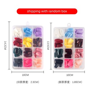 เล็บปลอมแบบกดติด 240 ชิ้น/กล่อง ทรงอัลมอนด์สั้น สีพื้น ปิดเต็มเล็บ สำหรับตกแต่งเล็บ ทำเล็บมือ - Product Image 6