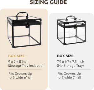 Nhôm khung vương miện hộp Tiara Mang trường hợp thêm lớn với Sash chủ rõ ràng Acrylic hiển thị trường hợp vệ sinh mỹ phẩm tổ chức - Product Image 6