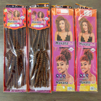 Extensions de cheveux synthétiques à texture naturelle et douce, tresses pré-bouclées, 2x Havana Curl, coiffure tressée, cheveux faciles à tresser