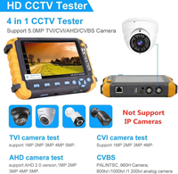 Vente en gros de testeur CCTV 5 pouces 2600mAh 4K, moniteur de caméras de sécurité IP, testeur de vidéosurveillance TVI/CVI/AHD/CVBS, contrôleur PTZ