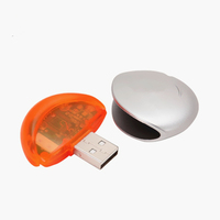 2SJ-013 hadiah pemberian ABS melingkar USB Flash Drive dengan gantungan kunci logam jumlah besar bulat Stik USB