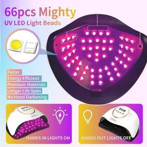 หลอดไฟยูวี 280w สำหรับทำเล็บ 66LEDs เครื่องอบเล็บพร้อมตัวตั้งเวลา 4 ระดับ หลอดไฟอบเจลพร้อมเซ็นเซอร์อัจฉริยะ อุปกรณ์ทำเล็บมืออาชีพ - Product Image 5