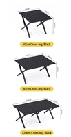 Table de camping pliable en aluminium portable - Table de pique-nique extérieure légère et enroulable avec sac de transport pour la plage, le barbecue et la randonnée