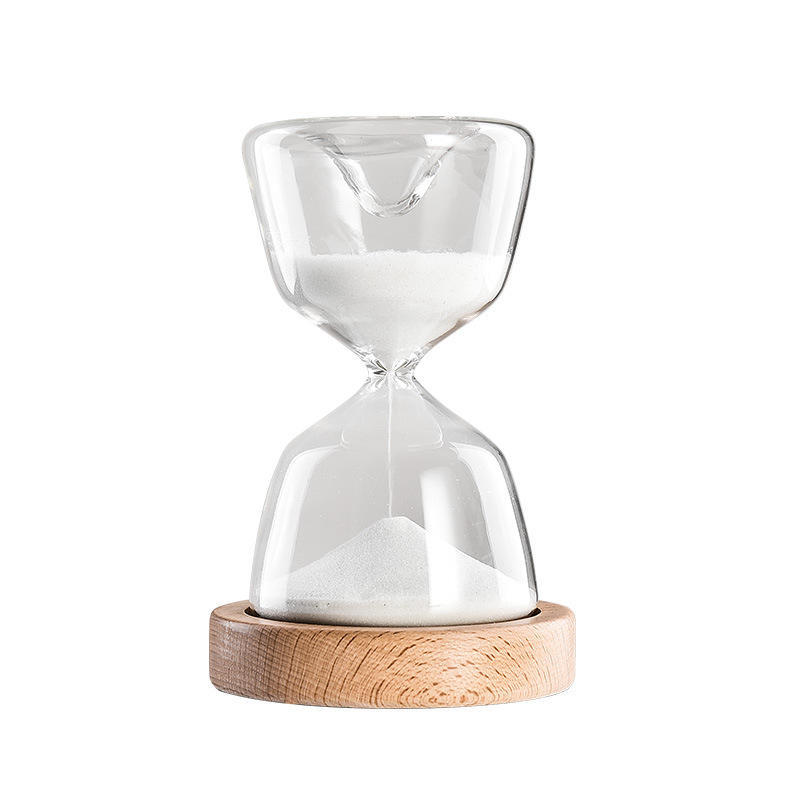 Modern Glass 30/50 Minutes 8/24 Hours Virtual LED Hourglass Sand Watch Timer with Luminova