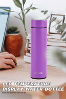 Tasse thermos intelligente en acier inoxydable sans BPA Bouteille isolée sous vide à double paroi 12H étanche à l'eau potable directe garder au froid/au chaud
