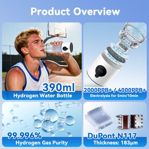 Botella de Agua Hidrogenada Portátil Negra con Tecnología SPE PEM, Inhalador y DuPont <span class=keywords><strong>Nafion</strong></span> 117, al por Mayor, MOQ Bajo, la Mejor de Japón - Product Image 3