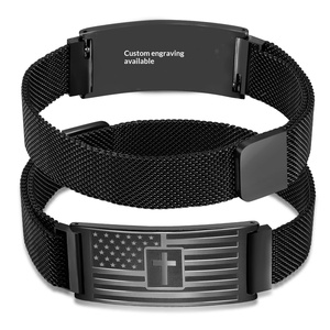 <span class=keywords><strong>Bracelet</strong></span> magnétique double face en acier inoxydable, gravé, design incurvé, pour <span class=keywords><strong>homme</strong></span>, bijoux fantaisie, cadeaux de fête, vente en gros - Product Image 1