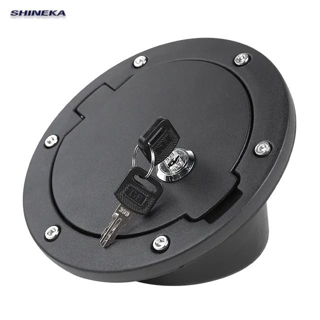 Aluminium Locking Auto Brandstof Gas Tank Cap Deur Cover Met 2 Sleutels Accessoires Voor Jeep Wrangler Jk Jku 07-18 +