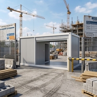 Caseta de Seguridad Prefabricada, Caseta de Guardia para Obras de Construcción, Contenedor Modular, Sala de Control de Acceso para Campamentos de Ingeniería