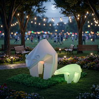 Lampe LED décorative d'extérieur en forme d'ours polaire, IP65, mignonne, à changement de couleur, pour Halloween et Noël, avec télécommande