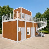 Maison conteneur préfabriquée économique à deux étages pour bureau administratif, 30 pieds, structure en acier Q235 avec terrasse et escalier