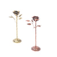 Porte-bougie en fer antique en forme de rose, porte-bougie floral vintage, idéal pour les anniversaires