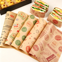 Kertas Kemasan Burger Sandwich Ramah Lingkungan, Biodegradable, Aman untuk Makanan, Berlapis PE, Anti Minyak, Kraft Khusus