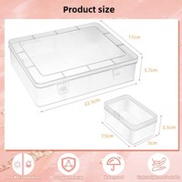 Boîte de rangement en plastique transparent avec bacs intérieurs amovibles, organiseur de perles Perler pour la création de bijoux, la fabrication artisanale et le tri de petites composantes