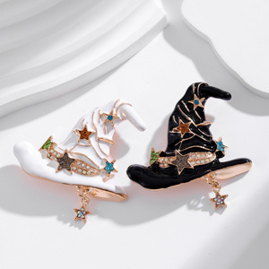 Broches de Sombrero de Bruja Dulce y Moderna para Chicas, Joyería Gótica de Halloween para Mujeres, Accesorios para Damas, Venta al por Mayor - Product Image 3