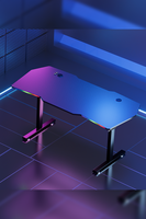 Bureau debout électrique extensible en métal Aor Esports avec LED et surface en bois, modèle GTX-3 pour les joueurs - Vente flash