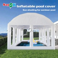 Tente de piscine ronde transparente gonflable blanche de Chine, tente de dôme gonflable en PVC de haute qualité, imperméable pour piscines