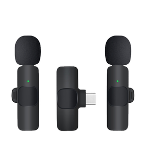 Transmisión en vivo portátil Lavalier Lapel Type-C Mini Mic 2,4 Ghz Doble ANC Reducción de ruido Transmisión inalámbrica Micrófono en vivo - Product Image 1