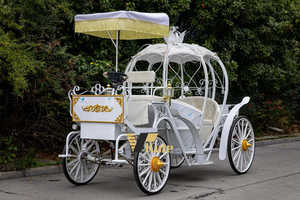Charrette de cheval ornée pour fêtes à thème, calèche électrique sans chevaux pour bals caritaires - Product Image 6