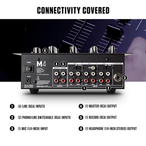 Clavax CLMC-M4 EQ professionnel à 3 canaux Console de mixage DJ anti-rayures Crossovers remplaçables avec commandes inversées et inclinées - Product Image 3