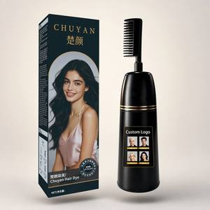ครีมย้อมผมสมุนไพร OEM สีดำสนิท พร้อมหวีแปรงสำหรับทา ปิดผมขาวได้ทันที - Product Image 1