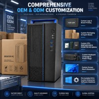PC Desktop Faktor Bentuk Kecil 15L Hygon 3350 8 Core 8GB 512GB NVMe SSD 2GB GPU Monitor 23.8 Inch Komputer Tower Kompak