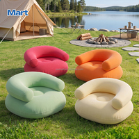 Canapé gonflable portable multicolore Mart, fauteuil gonflable individuel confortable, canapé gonflable pliable en PVC pour le camping en plein air