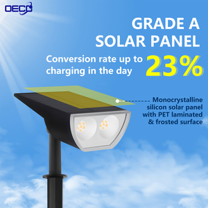 Faretto <span class=keywords><strong>da</strong></span> <span class=keywords><strong>Giardino</strong></span> LED <span class=keywords><strong>Solare</strong></span> Nero ABS IP65 con Batteria Impermeabile per Paesaggio e Uso Esterno (Certificato RoHS) - Product Image 6