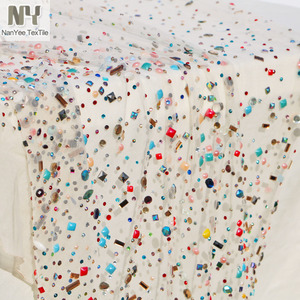 Nanyee-textil de múltiples formas para vestido de pasarela, telas de diamantes de imitación <span class=keywords><strong>pegados</strong></span> con transferencia de calor colorida - Product Image 5