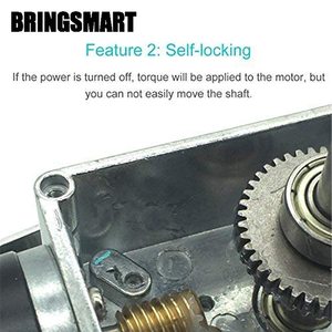 BringSmart 12V 16Rpm Dc <b>Worm</b> <b>Gear</b> Motor Permanent Magnet 42Mm Flange Mount High Torque Self Locking Mini Electric Engine - Product Image 3