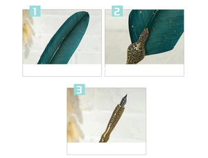 Bview 5 Color Vintage metallizzato Set di penna con inchiostro in acciaio pennino calligrafia regalo per il <span class=keywords><strong>disegno</strong></span> di scrittura di nozze - Product Image 6