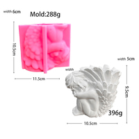 Ide baru 3D Pot bunga malaikat cetakan silikon Pot sukulen beton Pot kaktus cetakan vas plester tanah liat cetakan Resin