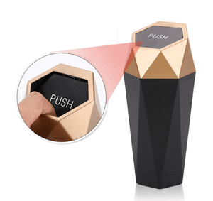 سلة مهملات بلاستيكية جديدة للسيارة مع غطاء، حاوية تخزين للكونسول، سلة قمامة صغيرة للسيارة والمنزل - Product Image 3